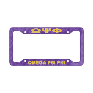 Omega Psi Phi License Plate Frame - New