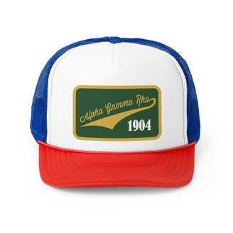 Alpha Gamma Rho Tail Patch Design Trucker Hats