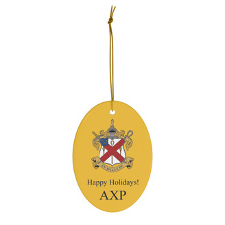Alpha Chi Rho Holiday Crest Oval Ornaments