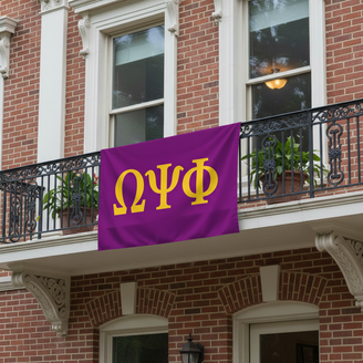 Omega Psi Phi Huge Letters Flag (3' x 5')