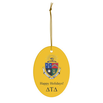 Delta Tau Delta Holiday Crest Oval Ornaments