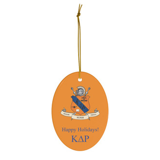 Kappa Delta Rho Holiday Crest Oval Ornaments