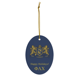 Phi Lambda Chi Holiday Crest Oval Ornaments