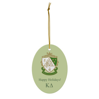 Kappa Delta Holiday Crest Oval Ornaments