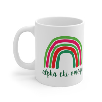Alpha Chi Omega Rainbow Coffee Mugs