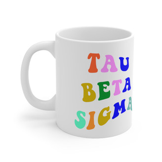 Tau Beta Sigma Sorority Rainbow Text Coffee Mug