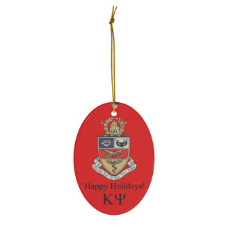 Kappa Psi Holiday Crest Oval Ornament