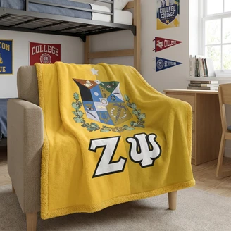 Zeta Psi Two Tone Sherpa Blanket