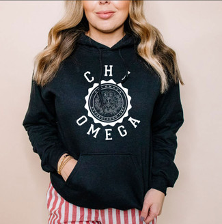 Chi Omega Unisex College Seal Hoodie