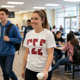 Gamma Sigma Sigma Floral Big Lettered T-Shirts