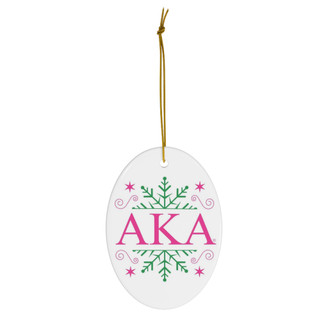 Alpha Kappa Alpha Holiday Color Snowflake Christmas Ornaments