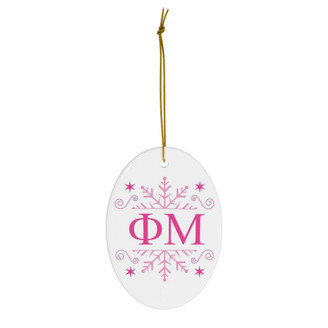 Printify Phi Mu Holiday Color Snowflake Christmas Ornaments 