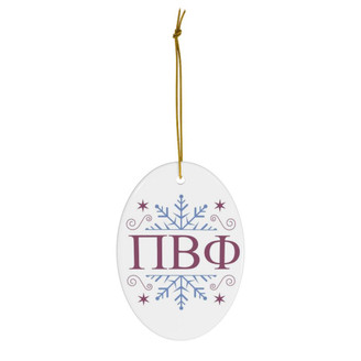 Printify Pi Beta Phi Holiday Color Snowflake Christmas Ornaments 