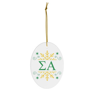 Printify Sigma Alpha Holiday Color Snowflake Christmas Ornaments 