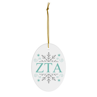 Zeta Tau Alpha Holiday Color Snowflake Christmas Ornaments