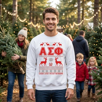 Alpha Sigma Phi Ugly Christmas Sweater Crewneck Sweatshirts