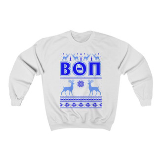 Printify Beta Theta Pi Ugly Christmas Sweater Crewneck Sweatshirts 