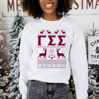 Gamma Sigma Sigma Ugly Christmas Sweater Crewneck Sweatshirts