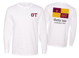 Greekgear Theta Tau Flag Long Sleeve T-Shirts 