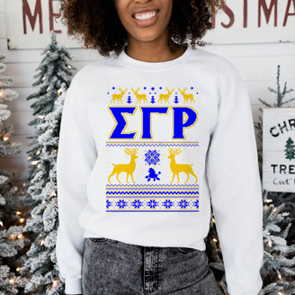 Sigma Gamma Rho Ugly Christmas Sweater Crewneck Sweatshirts