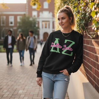 Delta Zeta Greek Type Crewneck Sweatshirts