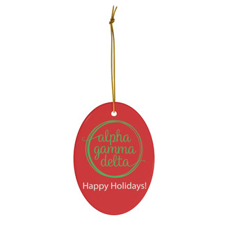 Alpha Gamma Delta Holiday Color Mascot Christmas Ornaments