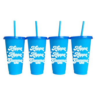 Kappa Kappa Gamma Glitter Color Changing Cup 4-Pack