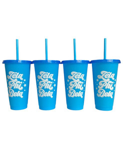 Sorority Shop Zeta Phi Beta Glitter Color Changing Cup 4-Pack 