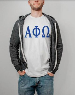 Printify ALPHA PHI OMEGA LETTERED TEE - $24.95 