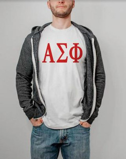 Printify ALPHA SIGMA PHI LETTERED TEE - $24.95 