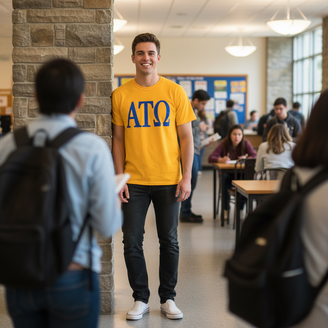ALPHA TAU OMEGA LETTERED TEE - $24.95