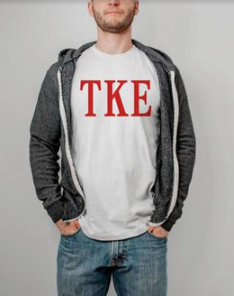 Printify TAU KAPPA EPSILON LETTERED TEE - $24.95 