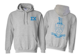 Printify Sigma Chi World Famous Crest - Shield Hooded Sweatshirt 