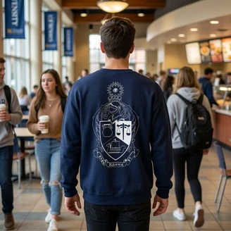 Alpha Kappa Psi World Famous Crest - Shield Crewneck Sweatshirts