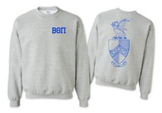 Printify Beta Theta Pi World Famous Crest - Shield Crewneck Sweatshirts 
