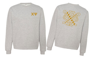 Chi Psi World Famous Crest - Shield Crewneck Sweatshirts