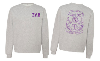 Sigma Lambda Beta World Famous Crest - Shield Crewneck Sweatshirts