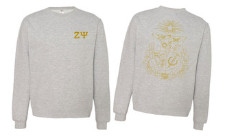 Printify Zeta Psi World Famous Crest - Shield Crewneck Sweatshirts 