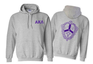 Printify Alpha Kappa Lambda World Famous Crest - Shield Hooded Sweatshirt 