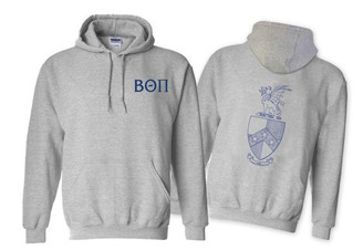 Printify Beta Theta Pi World Famous Crest - Shield Hooded Sweatshirt 