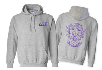 Printify Delta Sigma Pi World Famous Crest - Shield Hooded Sweatshirt 