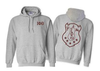 Printify Iota Phi Theta World Famous Crest - Shield Hooded Sweatshirt 