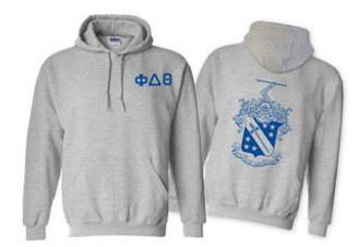 Printify Phi Delta Theta World Famous Crest - Shield Hooded Sweatshirts 