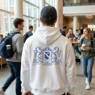 Phi Lambda Chi World Famous Crest - Shield Hooded Sweatshirts