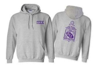 Printify Pi Sigma Epsilon World Famous Crest - Shield Hooded Sweatshirts 