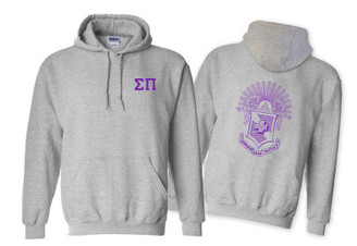 Printify Sigma Pi World Famous Crest - Shield Hooded Sweatshirts 