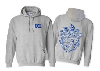 Printify Theta Xi World Famous Crest - Shield Hooded Sweatshirts 