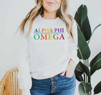 Alpha Phi Omega Colors Upon Colors Crewneck Sweatshirt