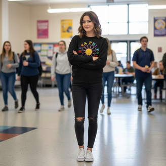 Pi Beta Phi Rainbow Daisy Crewneck Sweatshirt