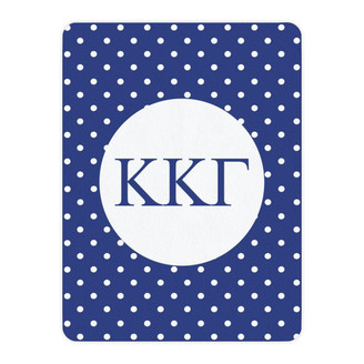 Kappa Kappa Gamma Polka Dots Tan Sherpa Blanket - Giant Size!